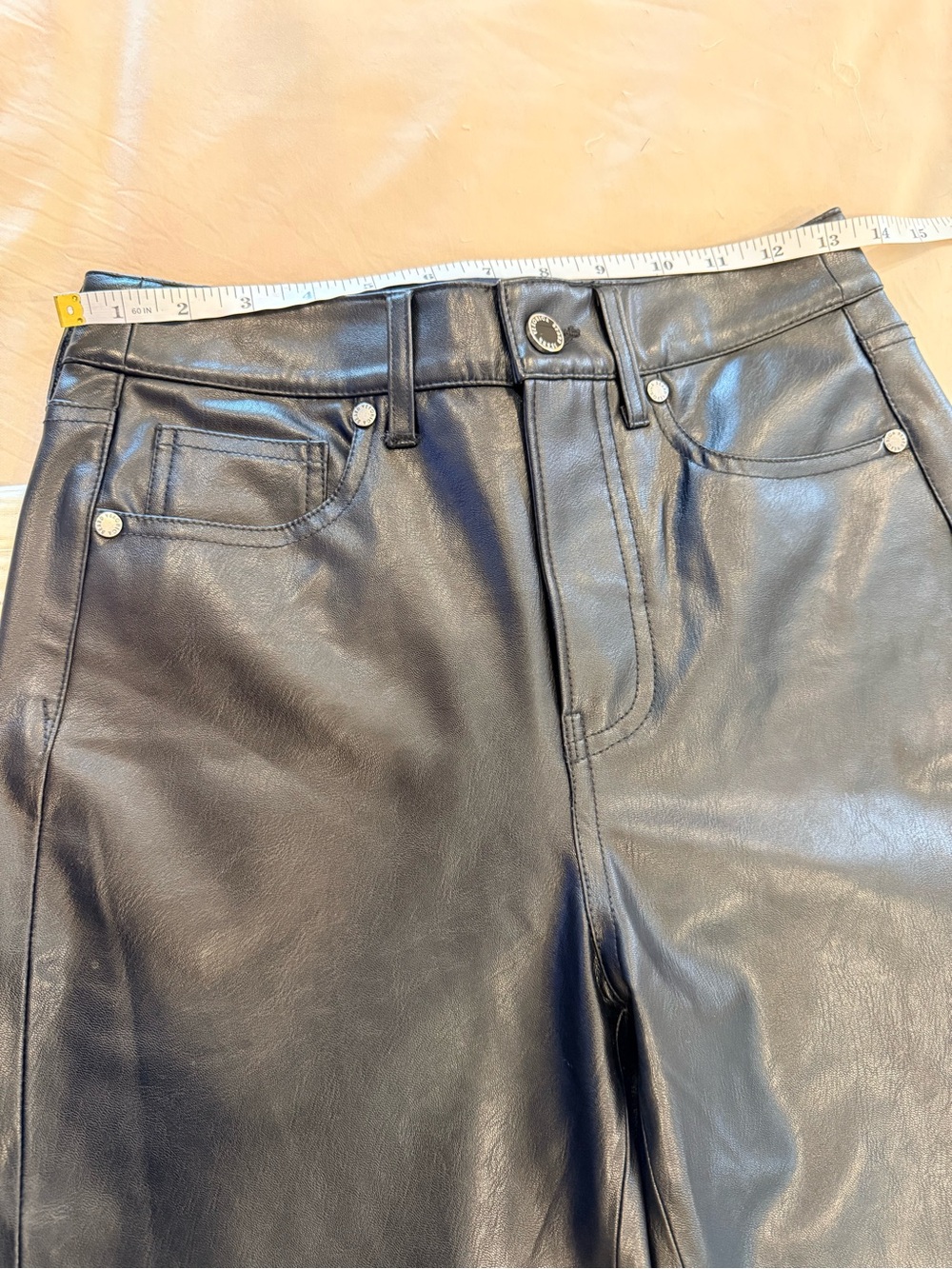 Veronica Beard Carson Ankle Flare Black Faux-Leather Flare Pants - Picture 8 of 14